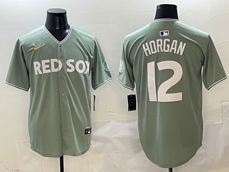 Men Boston Red Sox #12 Horgan Green Joint Name Nike 2025 MLB Jersey style 1
